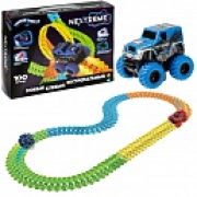 1TOY NEXTREME Гибкий трек 100 дет., внедорожник синий аккум., в кор.  31,5*24*7см
