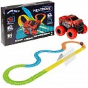 1TOY NEXTREME Гибкий трек 148 дет., пикап красный аккум., в кор. 41*27,5*7см