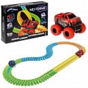 1TOY NEXTREME Гибкий трек 100 дет., внедорожник красный аккум., в кор.  31,5*24*7см