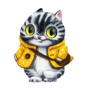 Collection ANIMALS. Кот в курточке. 53 детали. р-р 21,5 х 17см. Средний р-р детали 3см 5+