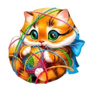 Collection ANIMALS. Котенок. 46 деталей. р-р 19 х 19см. Средний р-р детали 3см 5+
