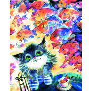 Collection ANIMATION. Кот и рыбки. 80деталей. р-р 16,5 х 24см. Ср. р-р детали 3 см 7+