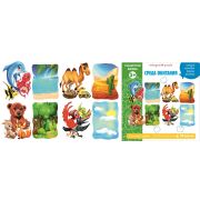 Collection ANIMALS.Среда обитания. 5 животных. Каждый пазл из 2х дет. Р-р карточки 12 х 8см.  Р-р дет. 6х8см.10дет