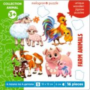 Collection ANIMALS.-S Ферма. 4 пазла по 4 детали. 16 деталей.Размер 12 х 12.Ср. р-р детали 6, см 3+