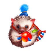Collection ANIMALS. Ёжик с яблоком. 50 деталей.Р-р 20 х 24. Ср. р-р детали 3 см. 5+