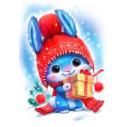 Collection ANIMATION.Новогодний кролик . 140 деталей. Размер 16,4 х 23,6 см. Ср. размер детали 2 см  7 +