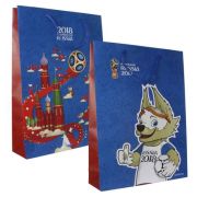 FIFA-2018 пакет подарочный 45*33*10 см,157 гр бум.матовый синий,ручка-шнурок
