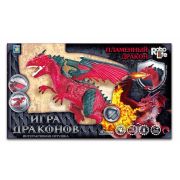 1toy игрушка интерактивный Пламенный дракон (3*АА в комп. входят) на ИК пульт (3*АА в комп. не вход),свет, звук, движение, парогенератор, коробка 52