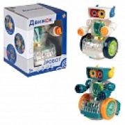 1toy Движок Робот прозрач. с механизмом на батарейках, свет, звук (в асс. 2 вида, коробка)