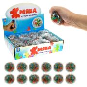 1toy Жмяка шар игольчатый с разноцветными шариками, 6,5 см, 12 шт. в д/б