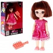 Alisa Kawaii mini. Кукла 15,2 см с расчёской, с кор. тёмн. вол., в кор. 12х20х5,5 см
