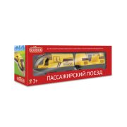 1TOY Goodok эл.поезд «Пассажирский поезд» 2 ваг.,цв.: желтый,звук, едет вперед и назад, в кор.с окошком