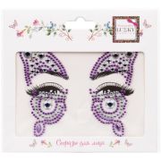 Lukky Fashion стразы для лица Крылья бабочки,17х12 см,цв.фиолетовый,карта, пакет