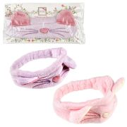 Lukky Fashion косметическая повязка д.волос Кошечка,2 цв.розовый/сиреневый микс