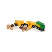 BRIO 3 грузовых вагона с животными, 5 элементов