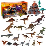 1toy «В мире животных» наб.динозавры с вулканом и акс.40шт.в кор.55*30*15см