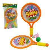 1toy набор для игры с мячом, ракетки пластмассовые, волан, мячик, 43х26х4см