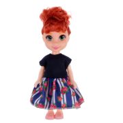 1TOY ALISA SUMMERTIME Кукла в платье, снимается обувь, 16 см, в зелёной футболке