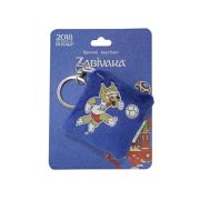 FIFA-2018 плюш.брелок-подушечка с термопринтом Zabivaka Running 6х6 см на карте 9х12 см