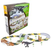 1toy гибкий трек «Динопарк» 132 дет, туннель, ворота, мост, шарик, 1 бол. динозавр, 1 маш. с 5 ламп.
